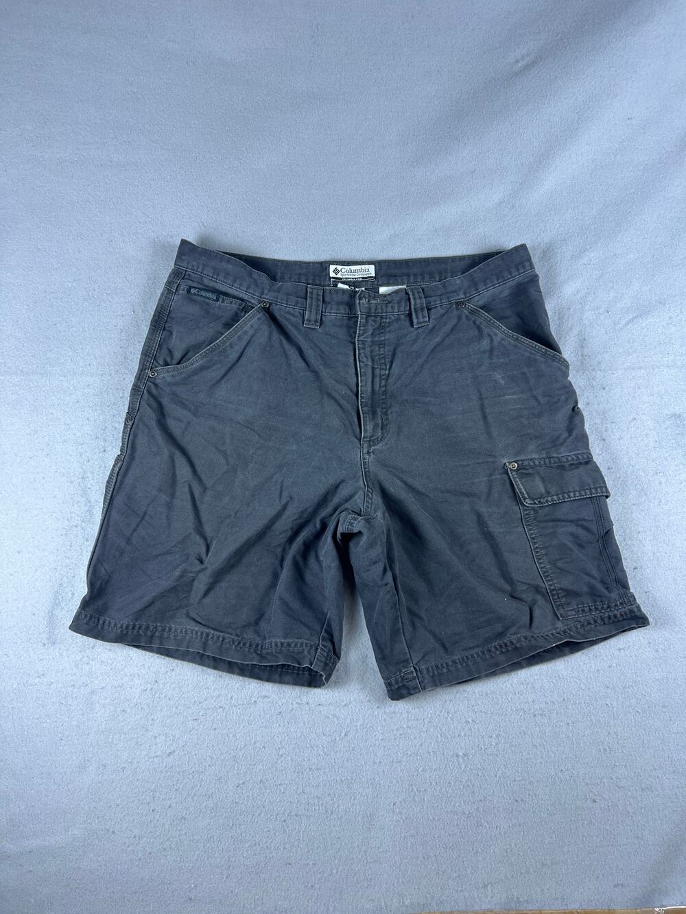 Columbia Cargo Shorts Mens 36 Gray Canvas Utility Workwear Hiking Outdoor Sports